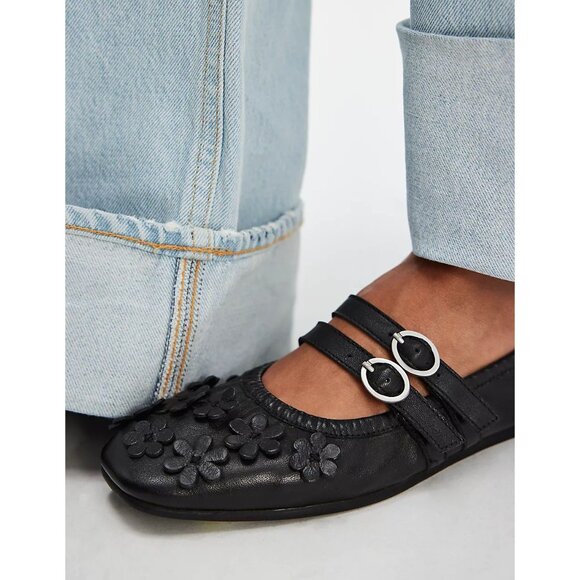 Free People Black Floral Flats - Picture 2 of 12